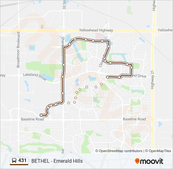 431 bus Line Map