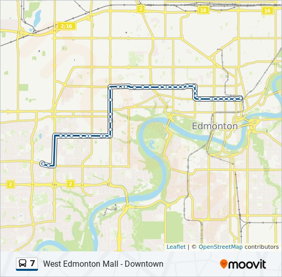 7 Route Schedules Stops Maps 100 Street 104 Avenue West Edmonton Mall Transit Centre Bay I