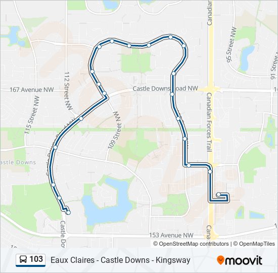 Plan de la ligne 103 de bus