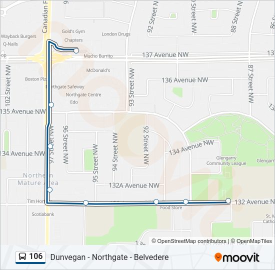 106 bus Line Map