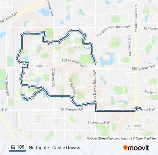 Plan de la ligne 109 de bus