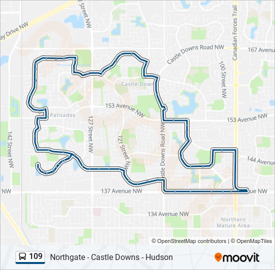 Plan de la ligne 109 de bus