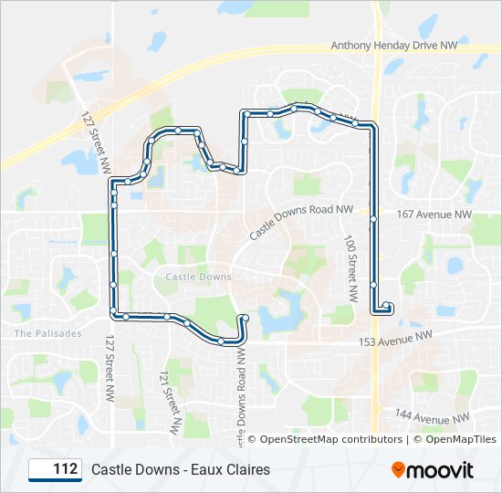 Plan de la ligne 112 de bus