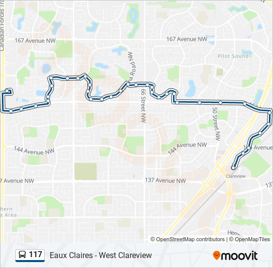 117 Route: Schedules, Stops & Maps - Eaux Claires Transit Centre Bay F ...