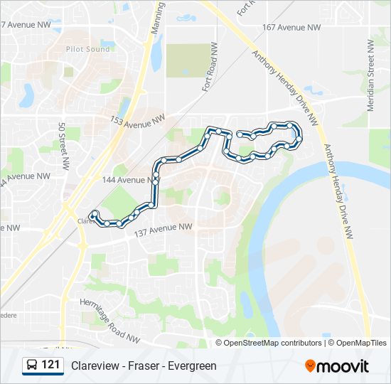 121 bus Line Map