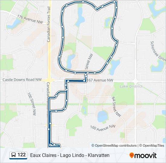 Plan de la ligne 122 de bus