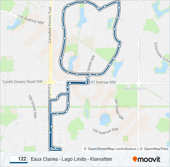 Plan de la ligne 122 de bus