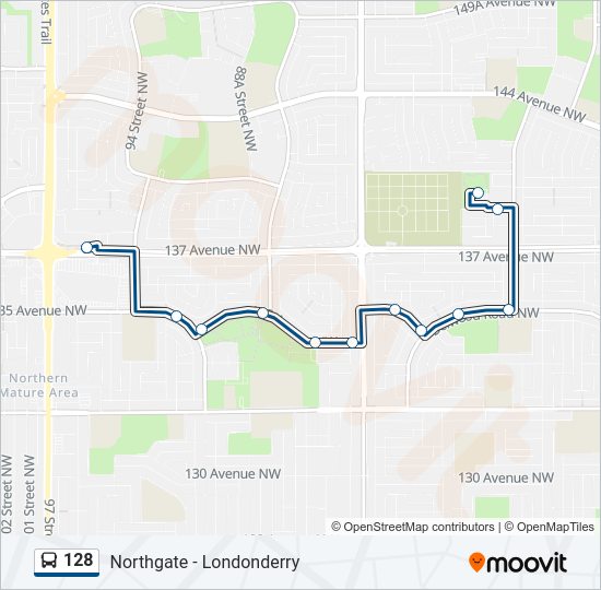 128 bus Line Map