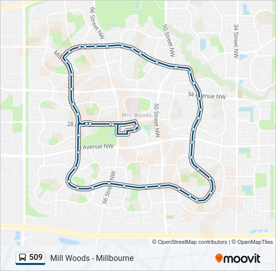 Plan de la ligne 509 de bus