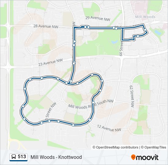 Plan de la ligne 513 de bus