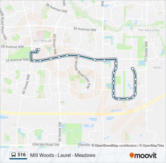 Plan de la ligne 516 de bus