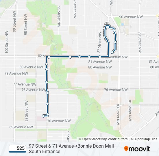 525 bus Line Map