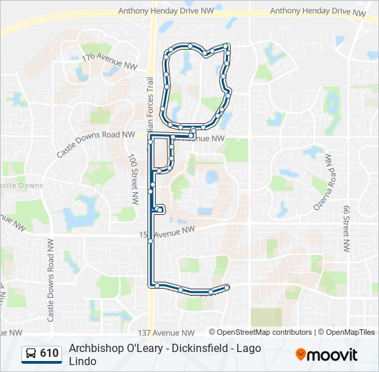 Plan de la ligne 610 de bus