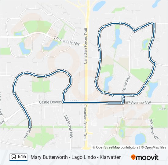 Plan de la ligne 616 de bus