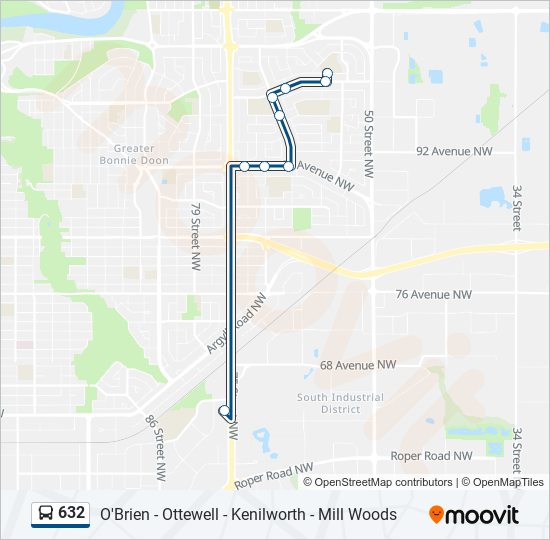 Plan de la ligne 632 de bus