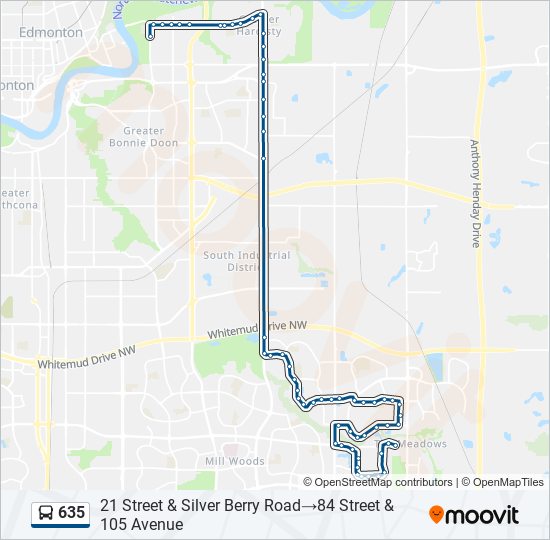 Plan de la ligne 635 de bus