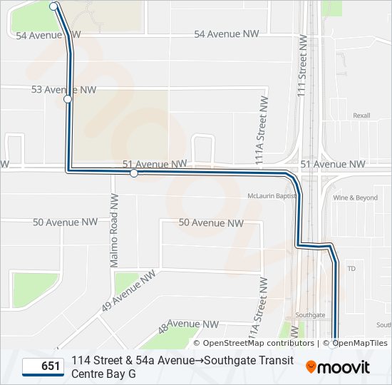 651 bus Line Map