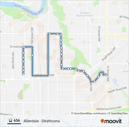 Plan de la ligne 656 de bus