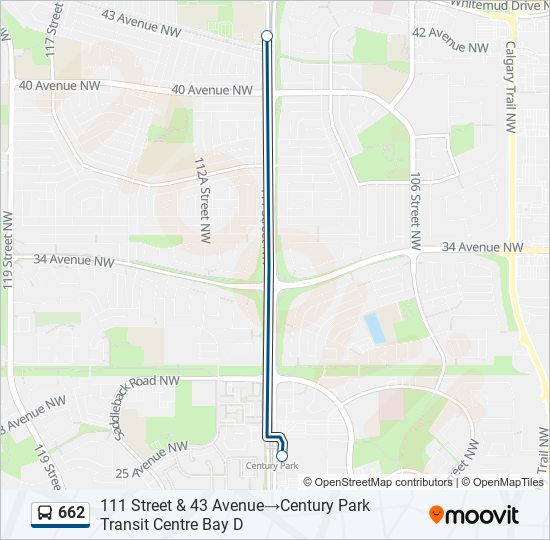 Plan de la ligne 662 de bus