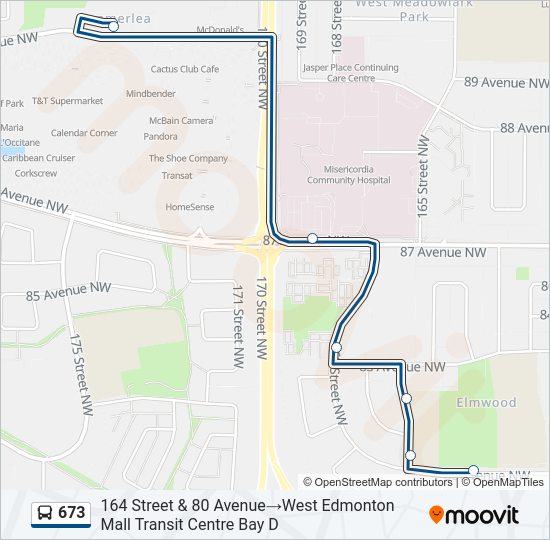 673 bus Line Map