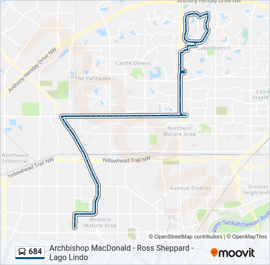 684 bus Line Map