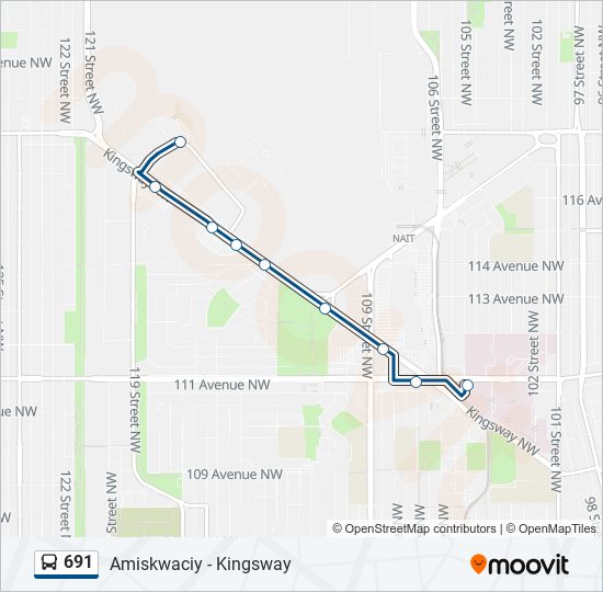 Plan de la ligne 691 de bus