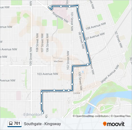 701 bus Line Map