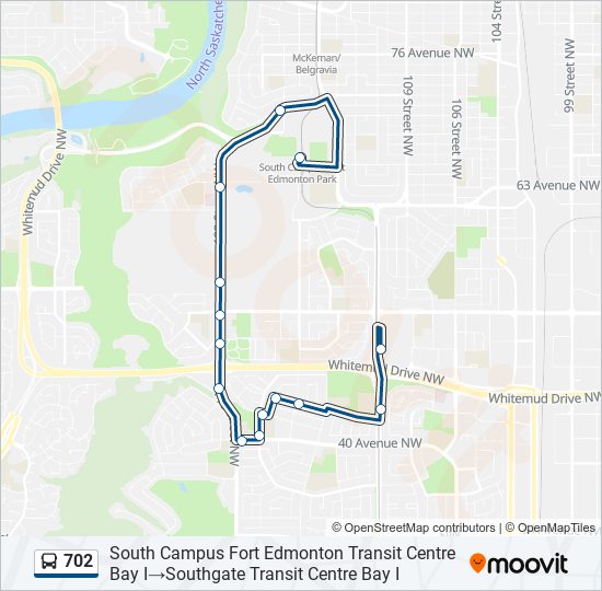 702 Route: Schedules, Stops & Maps - South Campus Fort Edmonton Transit ...