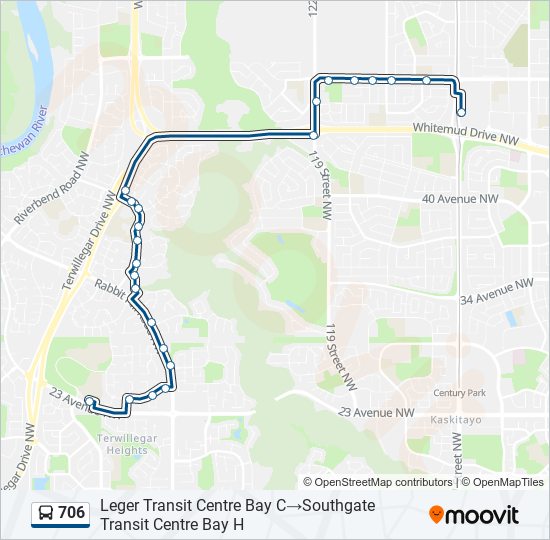 Plan de la ligne 706 de bus