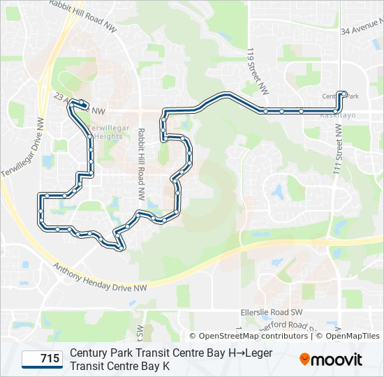 Plan de la ligne 715 de bus