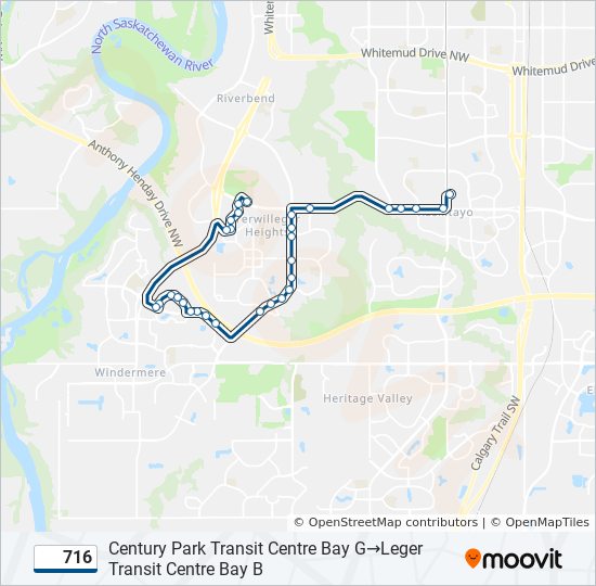 Plan de la ligne 716 de bus