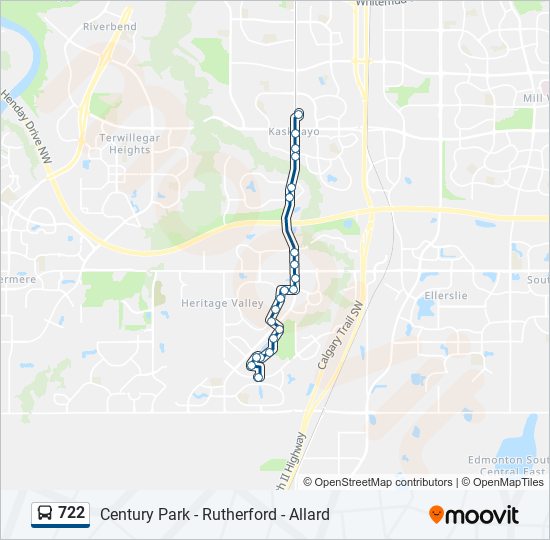 722 bus Line Map