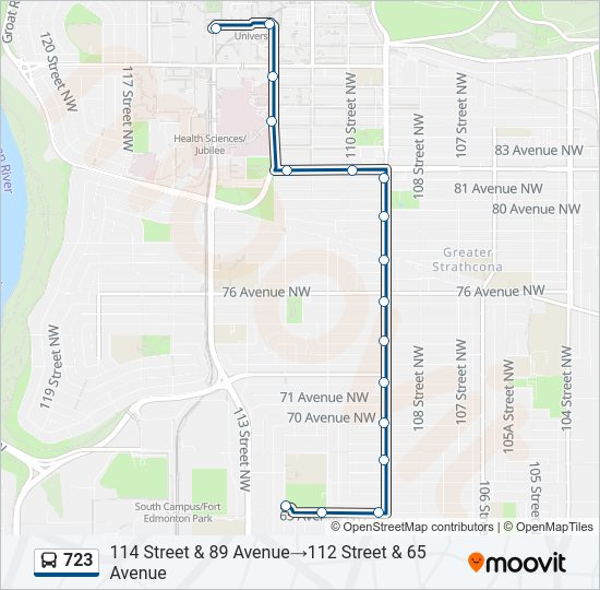 723 bus Line Map