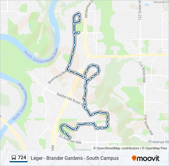 724 bus Line Map