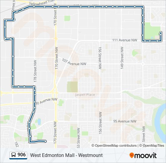 Plan de la ligne 906 de bus