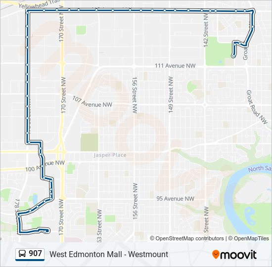 907 bus Line Map