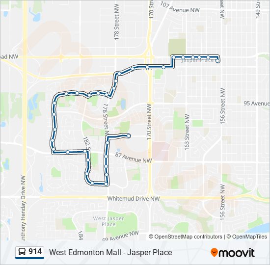 Plan de la ligne 914 de bus