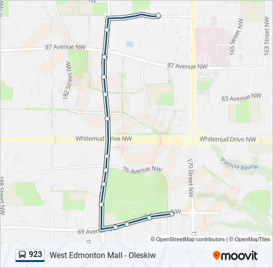 Plan de la ligne 923 de bus