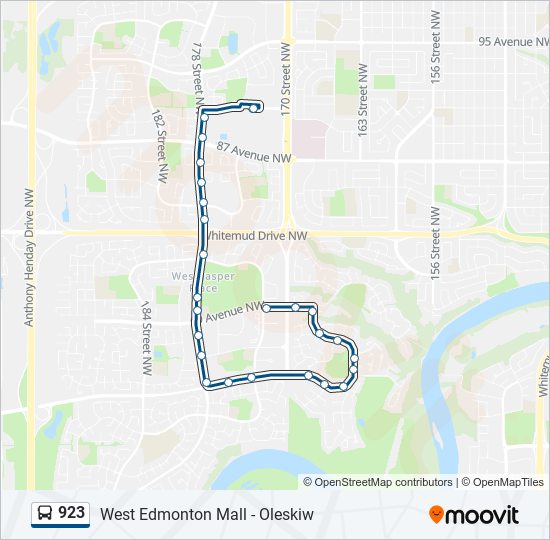 Plan de la ligne 923 de bus