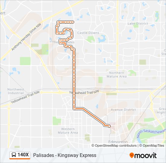 140X bus Line Map