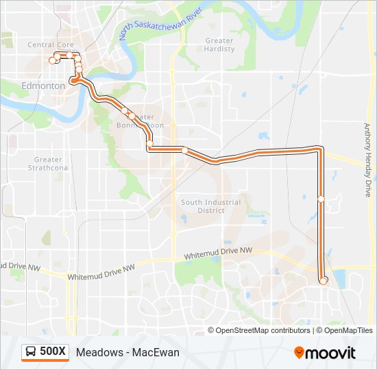 500X bus Line Map