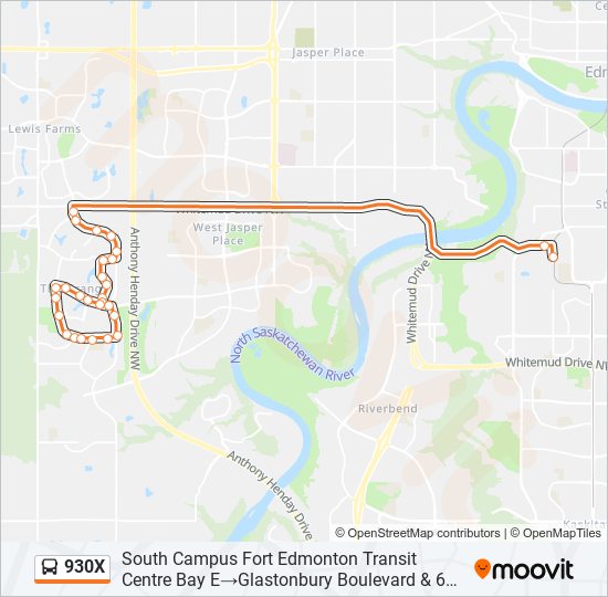 930X bus Line Map