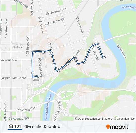 Plan de la ligne 131 de bus