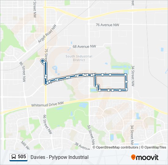 Plan de la ligne 505 de bus