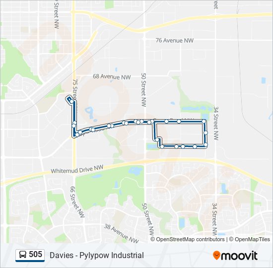 Plan de la ligne 505 de bus