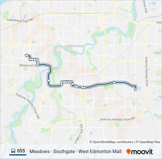 Plan de la ligne 055 de bus