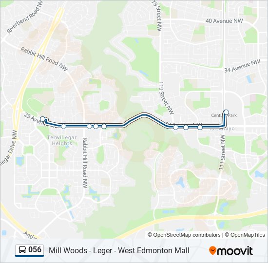 Plan de la ligne 056 de bus