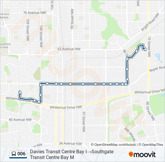 Plan de la ligne 006 de bus