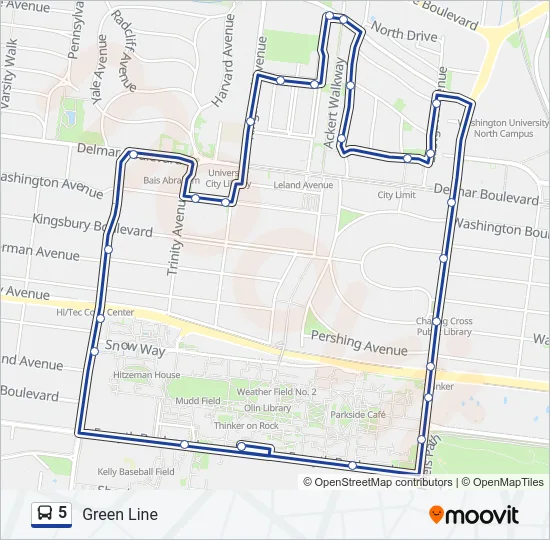 5 Bus Line Map