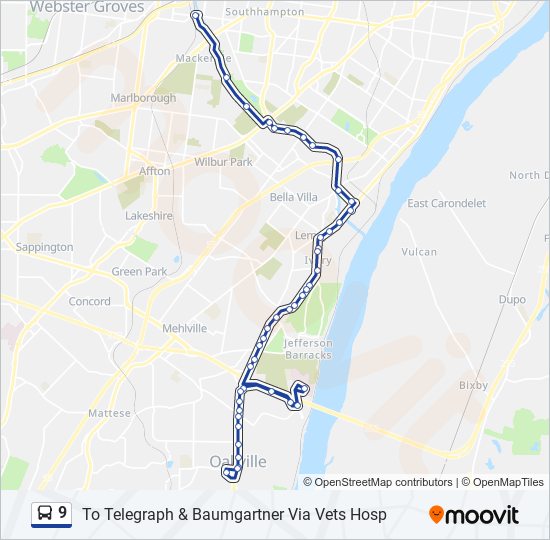 9 bus Line Map